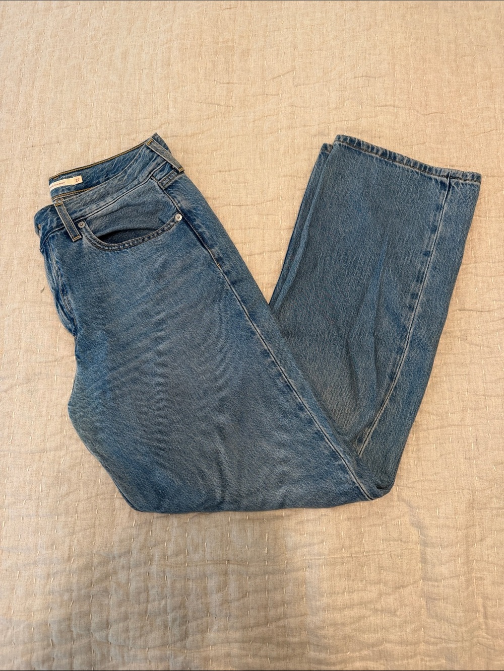 Levi's Women's Loose Straight Jeans Size 27 High Rise Blue Denim